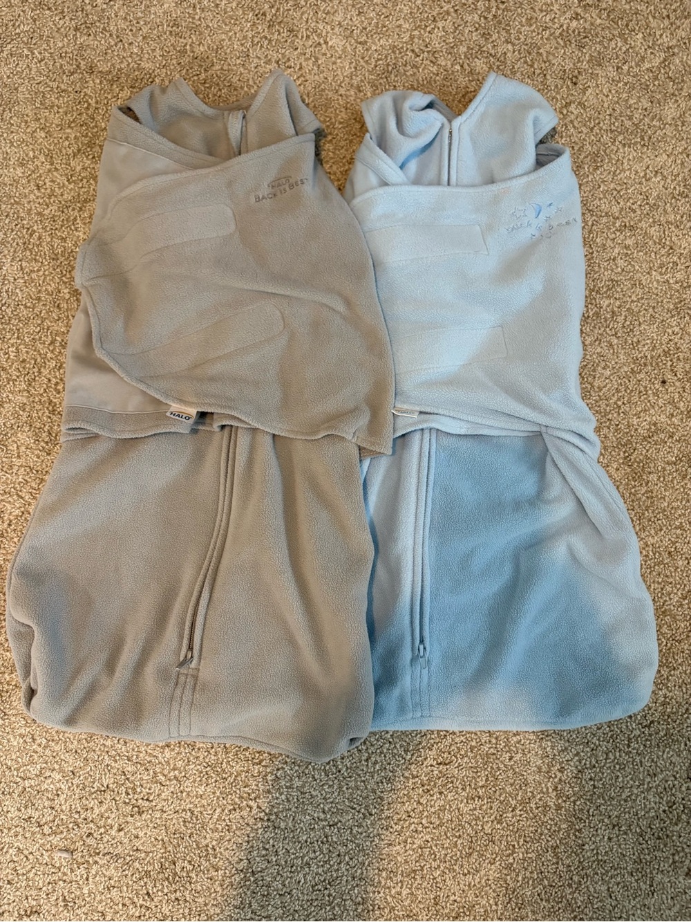 HALO SleepSack Swaddles - Blue and Light Gray